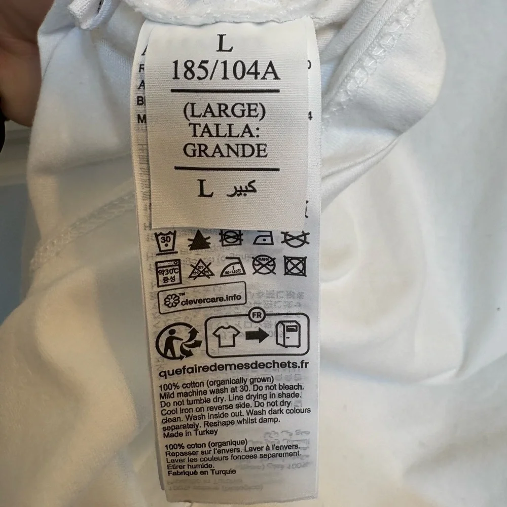 All Saints Brace Cotton Crew Neck Tshirt in White Size Large